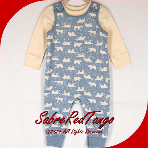 Hanna Andersson Other - NWT Hanna Andersson Cotton Baby Overall Tee Set Snowy Polar Bear 90 3T 3